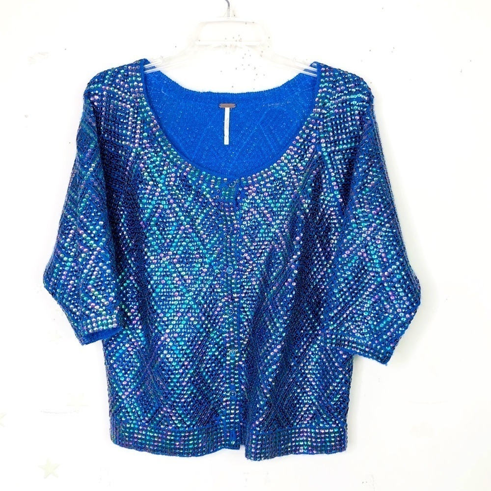 Free people pop star sequined cardigan